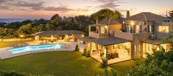 Luxury Villa clifftop location above Ai Helis Beach with stunning sea-views