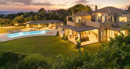 Luxury Villa clifftop location above Ai Helis Beach with stunning sea-views