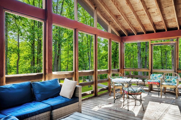 We love to hang out with the family on the screened porch