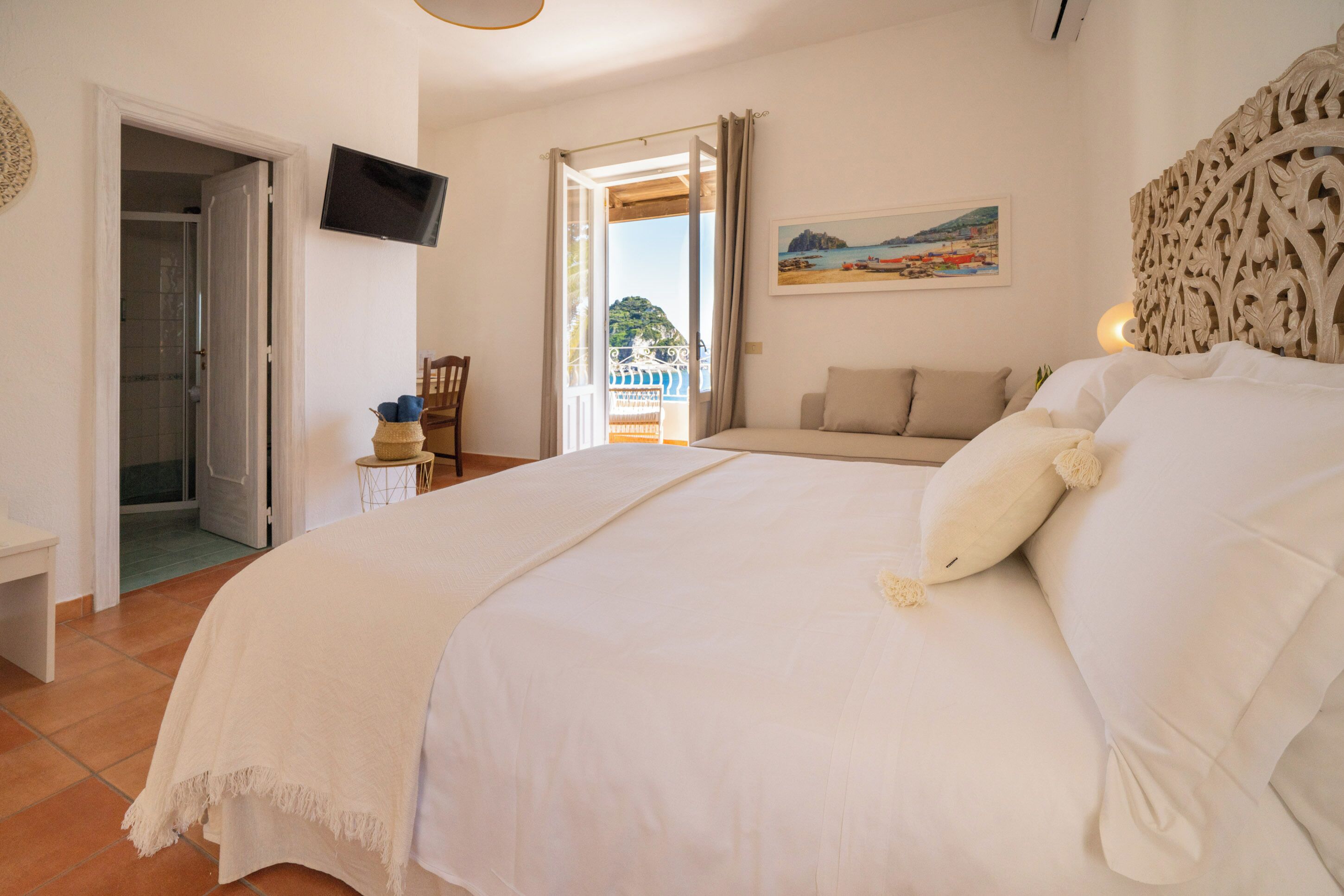 Suite, Meerblick | Daunenbettdecken, Minibar, kostenloses WLAN, Bettwäsche