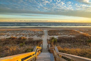 On the beach, sun-loungers - "A Lil' Nauti" - 2 Bedroom Condo - Ocean Views, Emerald Isle, NC (Emerald Isle)