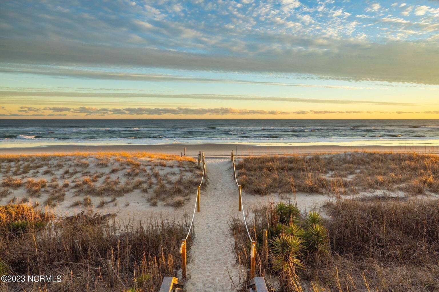 On the beach, sun loungers