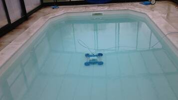 Seasonal outdoor pool, sun loungers