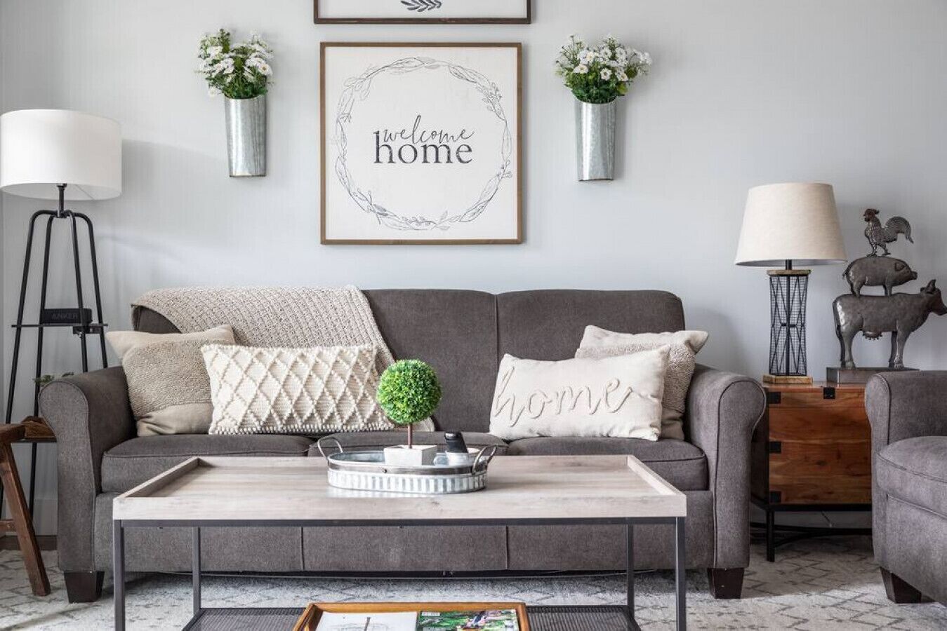 TV, fireplace, books