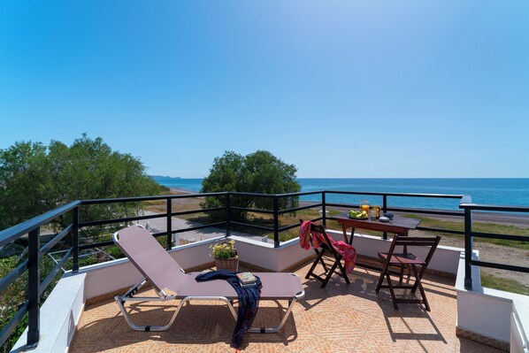 Zweibettzimmer, Meerblick, am Strand | Blick vom Balkon