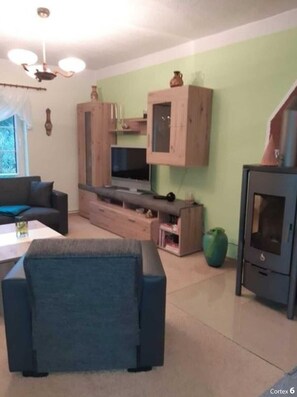 Télévision, cheminée