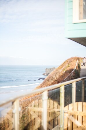 Property grounds - Stunning front line Beach House with incredible sea views, parking & garden (Portreath)