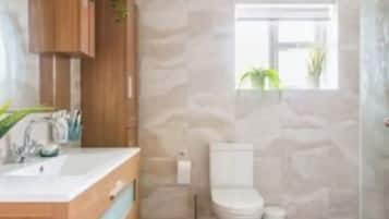 Een douche, een haardroger, handdoeken, zeep
