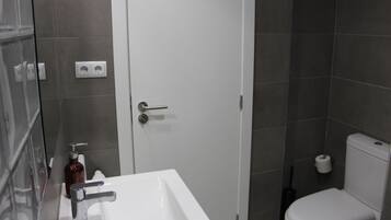 Chambre, 2 lits une place | Salle de bain