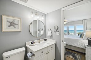 Condo, 3 Bedrooms | Bathroom | Towels - Seacrest 501AB is a Gulf Front 3 BR on Okaloosa Island by RedAwning (Fort Walton Beach)