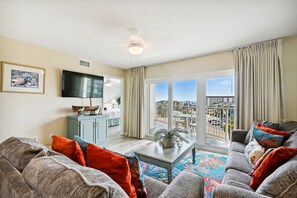 Condo, 2 Bedrooms | Living area - Seacrest 511 is a Gulf side 2 BR on Okaloosa Island by RedAwning (Fort Walton Beach)