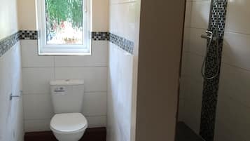 Bathtub, hair dryer, towels, soap