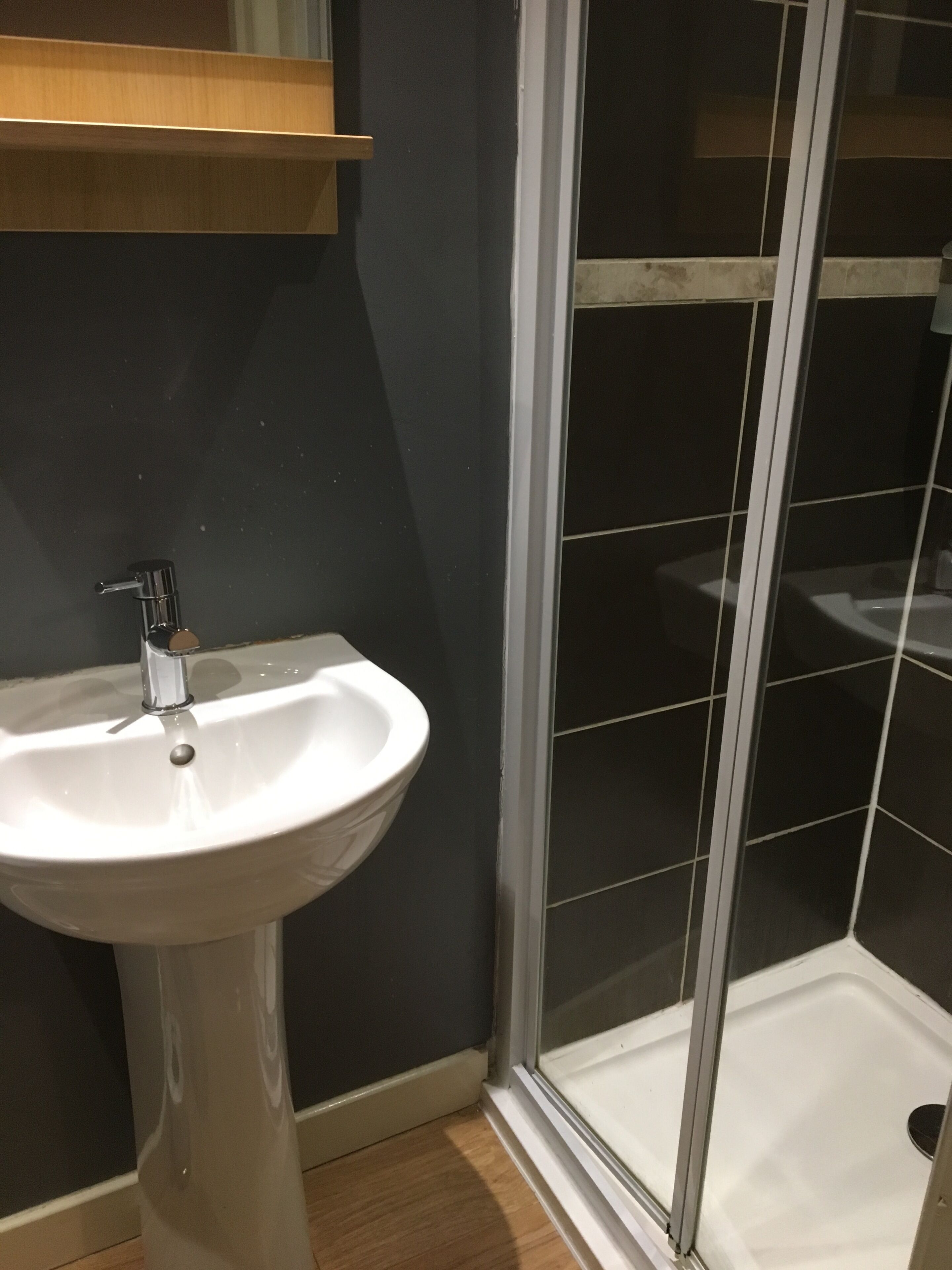 single room | bathroom | shower, free toiletries, hair dryer, towels