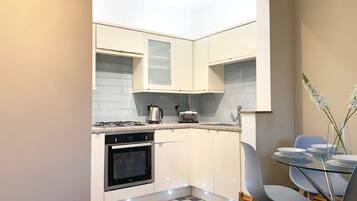 Fridge, microwave, oven, toaster