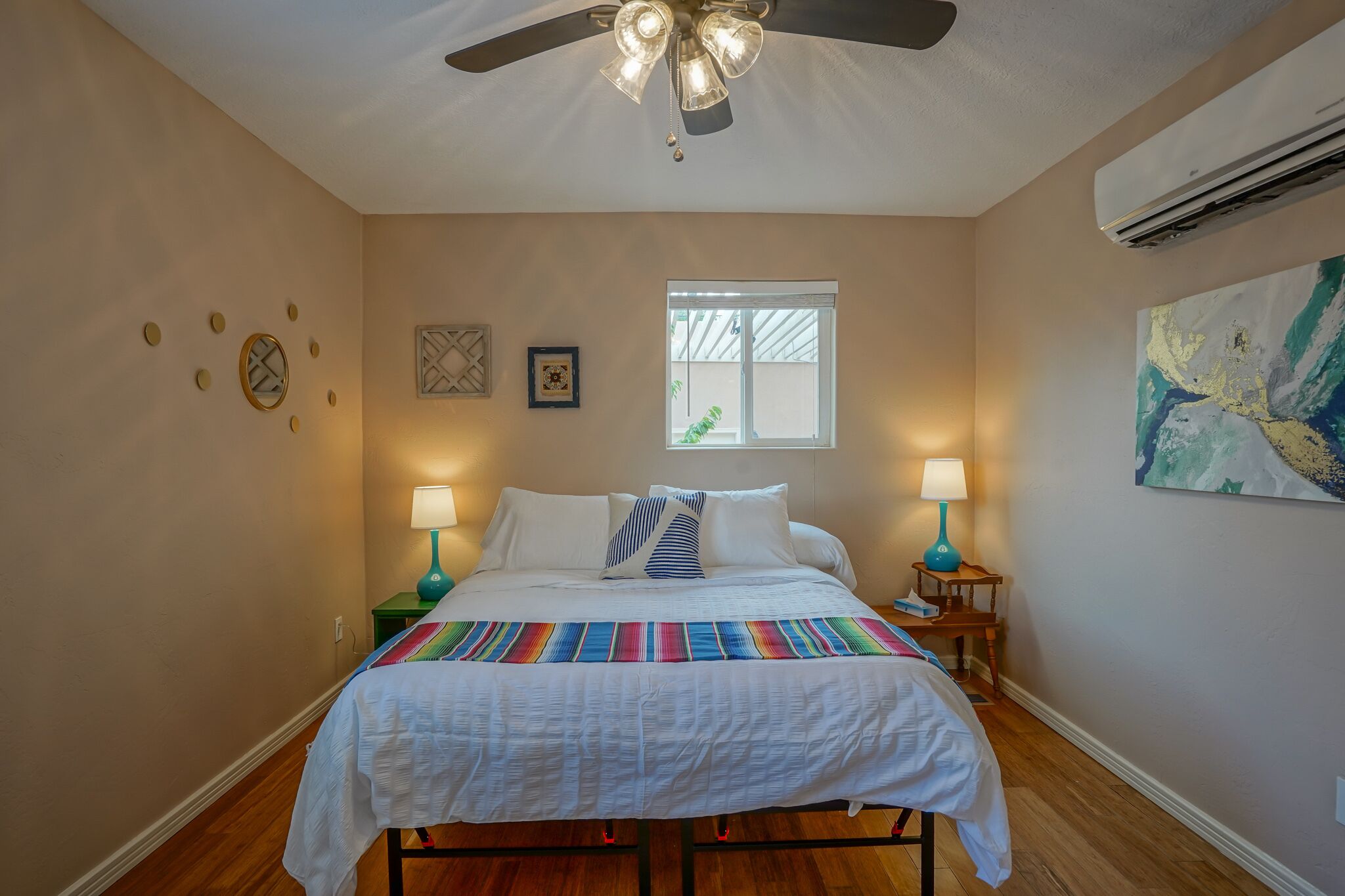 2 bedrooms, memory foam beds, iron/ironing board, WiFi