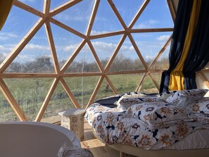 Barraca luxo | 1 quarto, frigobar, Wi-Fi de cortesia, roupa de cama