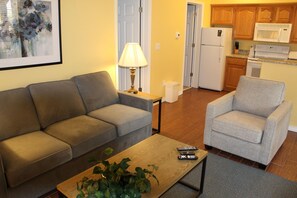 TV, DVD player, ping pong, books