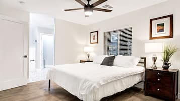 9 bedrooms, memory-foam beds, iron/ironing board, free WiFi