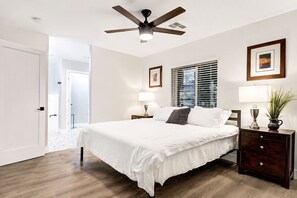 9 bedrooms, memory foam beds, iron/ironing board, WiFi (free)