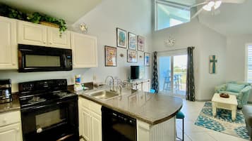 Condo, 2 Bedrooms, Balcony, Beach View (1.5 Bathrooms - 419) | Private kitchen | Full-size fridge, microwave, oven, stovetop