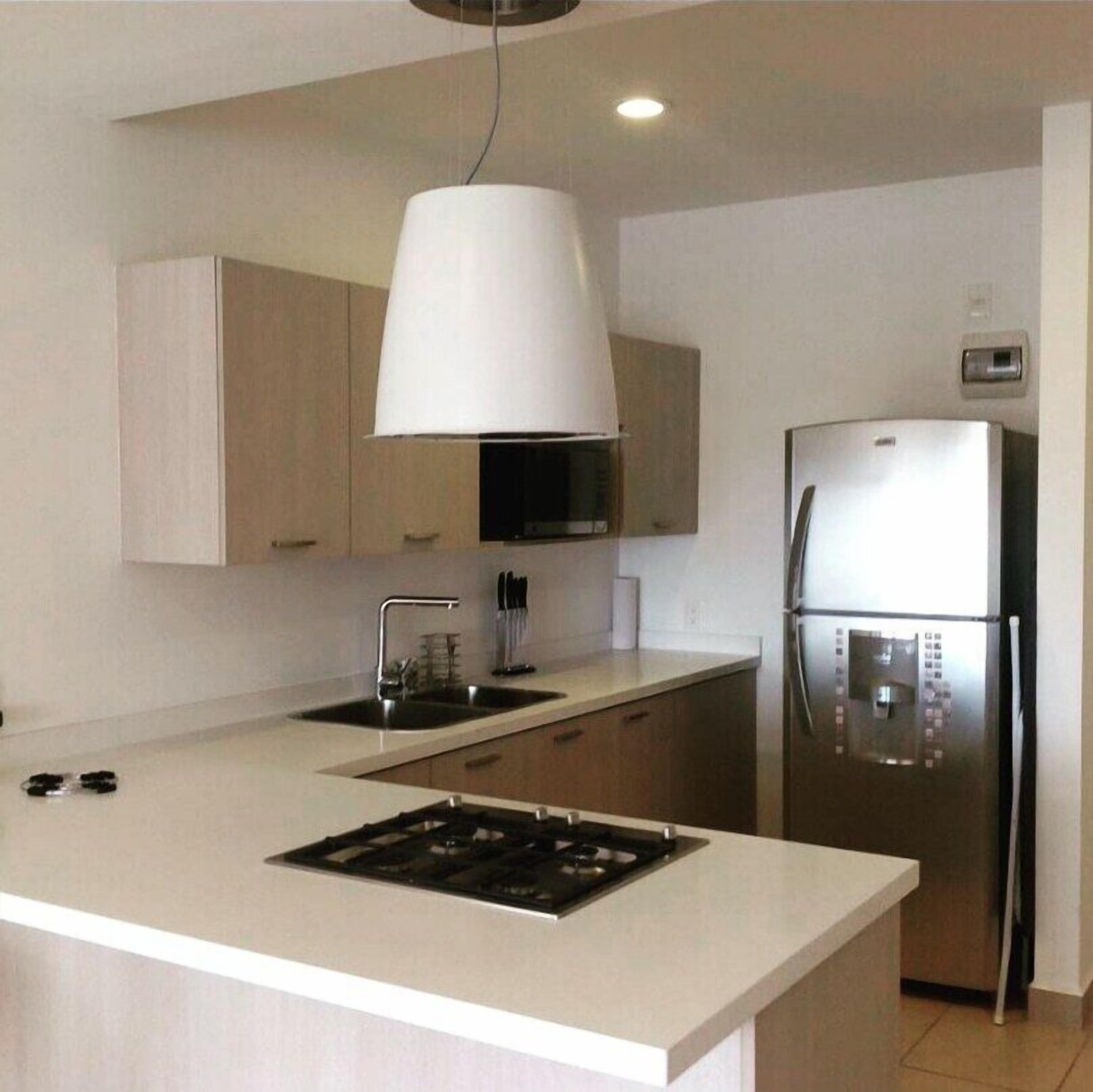 Loft de Lujo | Cocina privada | Refrigerador, microondas, horno y utensilios de cocina 