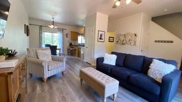 TV, fireplace, offices