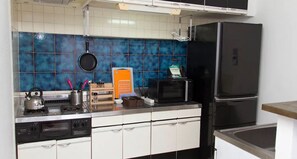 Family Apartment, 2 Bedrooms | Private kitchen | Fridge, microwave, stovetop, electric kettle