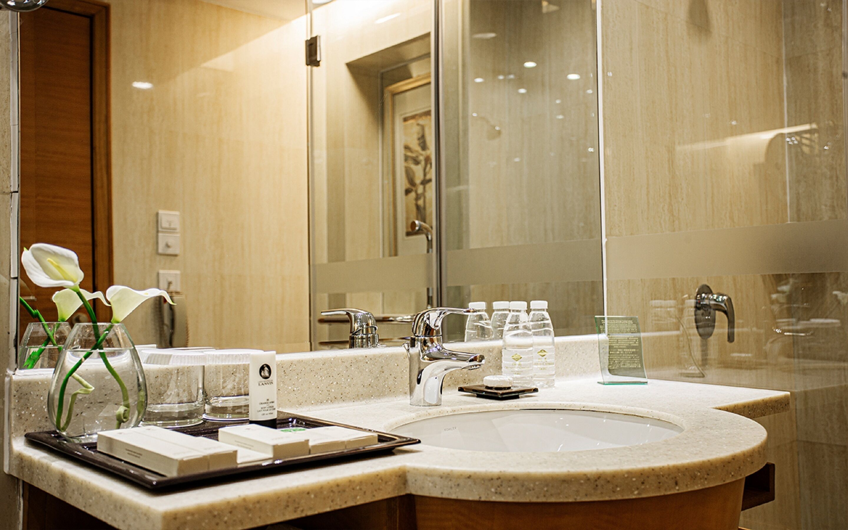 separate bathtub and shower, free toiletries, hair dryer, dressing gowns