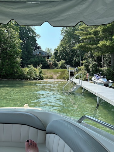 Torch Lake Waterfront House with 100' Private Shoreline and New Sandy Beach