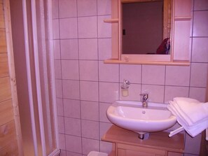 Appartamento, 1 camera da letto, terrazzo | Bagno | Doccia, set di cortesia gratuito, asciugamani