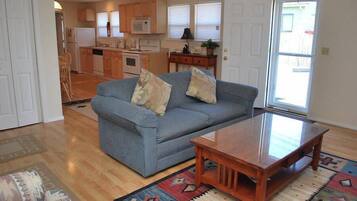 House, 2 Queen Beds (1860 Beach Drive #1) | Living room | Fireplace