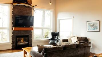 Téléviseur, foyer, lecteur de DVD, sélection de films