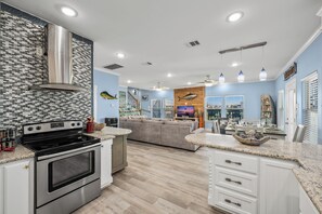 Fridge, microwave, oven, stovetop - Panoramic Beach Views • Wraparound Deck • Coastal Luxury Stay (Surfside Beach)