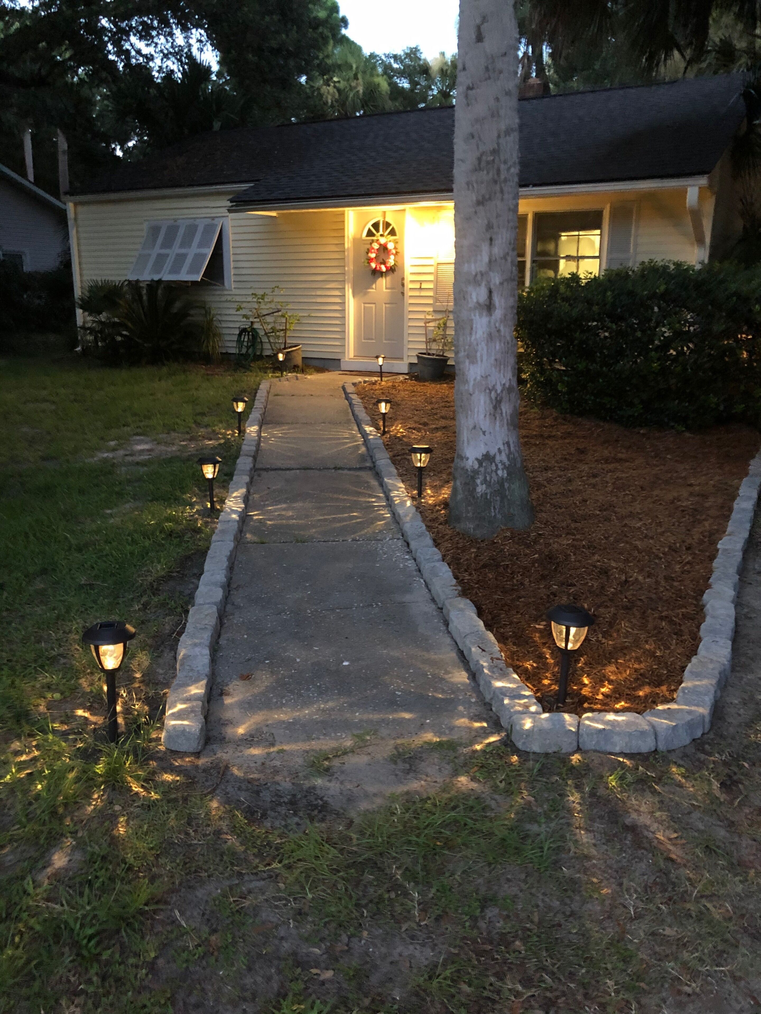 Walkway with lights 