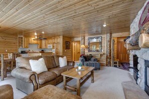 TV, fireplace, offices - Abode at Black Bear #302, private hot tub, pool & gym, Deer Valley (Park City)