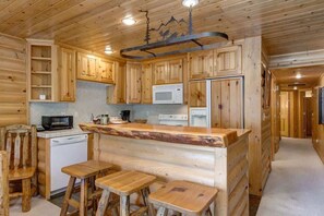 Fridge, microwave, oven, stovetop - Abode at Black Bear #302, private hot tub, pool & gym, Deer Valley (Park City)