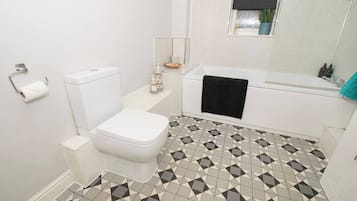 Combined shower/tub, hair dryer