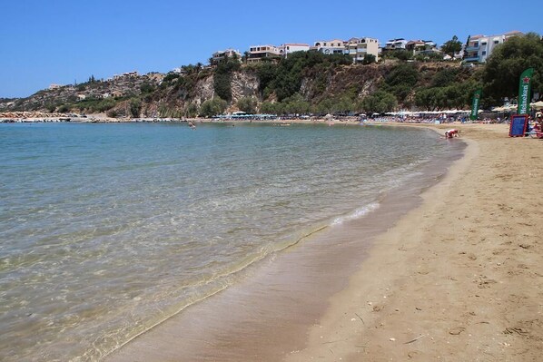 Sun-loungers, beach towels