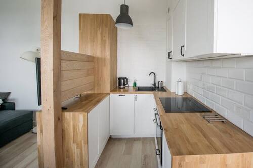 Apartment | Private kitchen | Fridge, stovetop, electric kettle, cookware/dishes/utensils