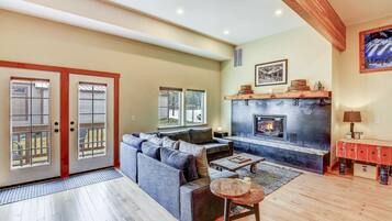 TV, fireplace, video games, DVD player