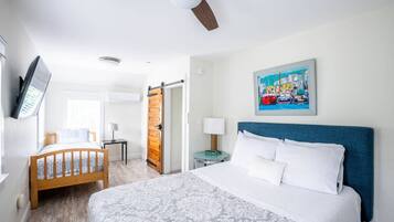 2 bedrooms, iron/ironing board, travel crib, free WiFi