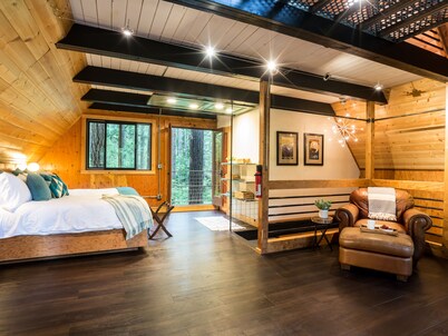 Romantic Treetop Cabin near Mt Baker - Perfect Couples Hideaway with private hot Tub and Fireplace