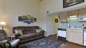 TV, DVD player, books, offices