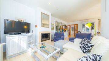 TV, fireplace, stereo