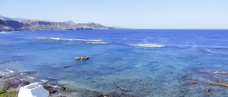 Accommodatie ligt op het strand, ligstoelen