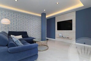 Flat-screen TV, DVD player