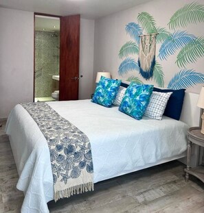 1 bedroom, desk, iron/ironing board, travel cot