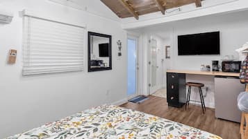 Desk, iron/ironing board, travel crib, WiFi (free)