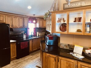 Fridge, microwave, oven, stovetop - Secluded CO retreat featuring a swim spa, hiking trail and stocked kitchen! (Woodland Park)