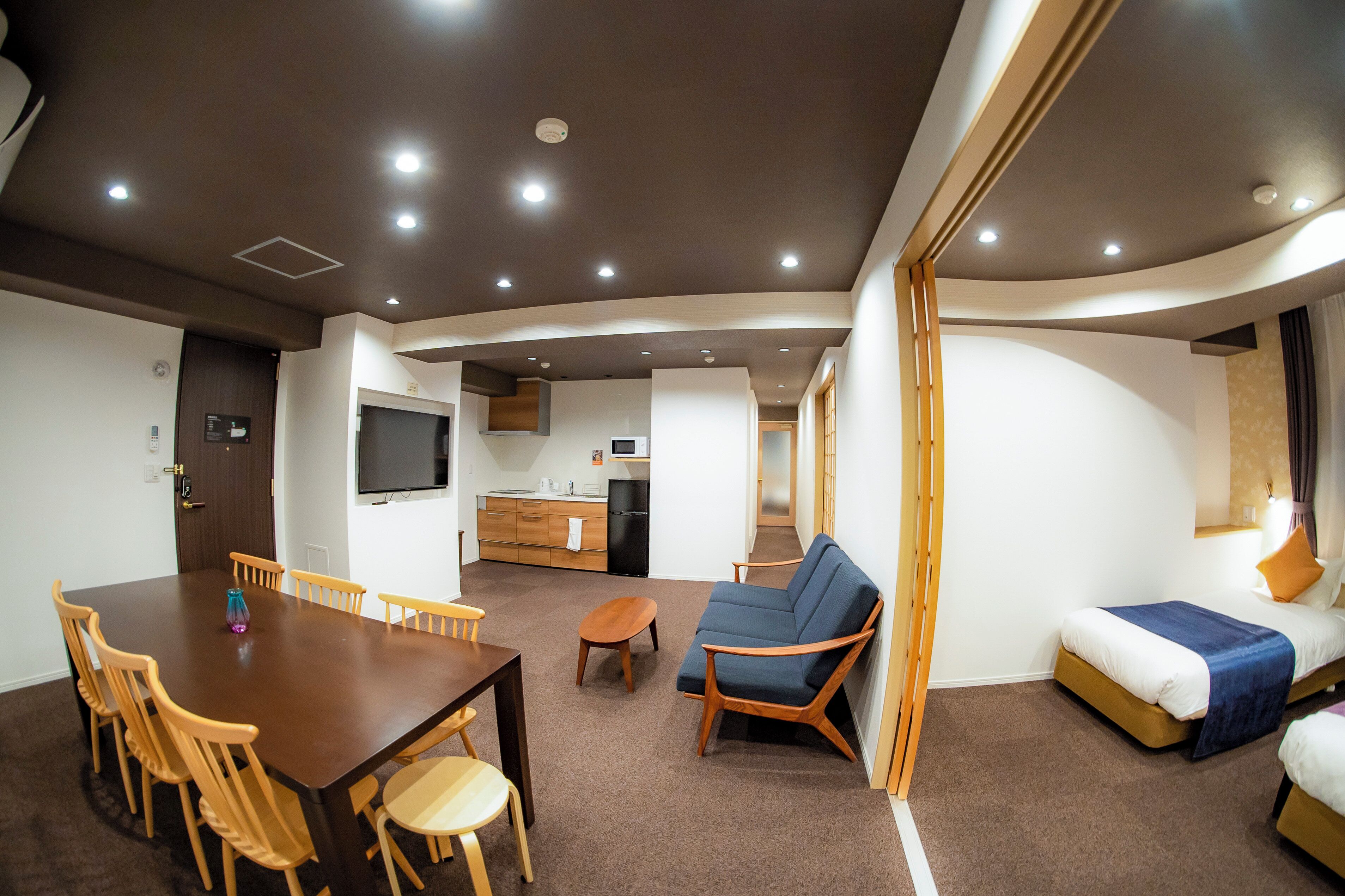 Desk, laptop workspace, blackout curtains, soundproofing